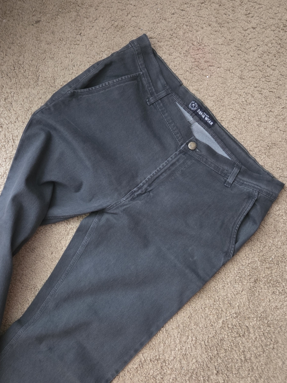 Kaizen Black Casual Jeans with Leather Patch